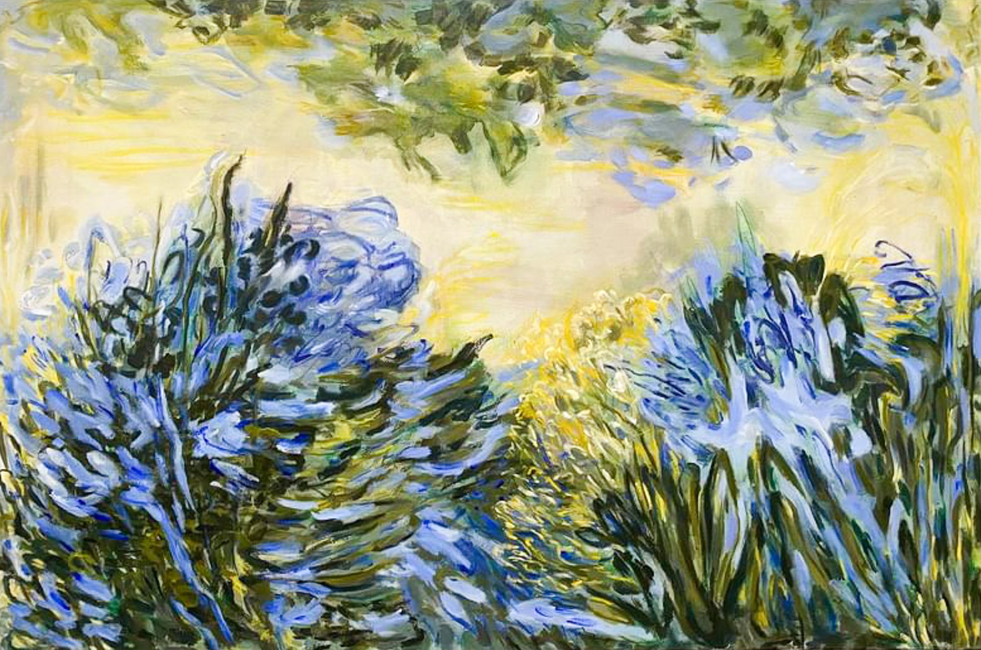 Agapanthus expressive floral abstract artwork