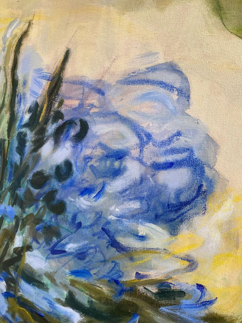 Agapanthus floral abstract artwork detail purple blue flowers