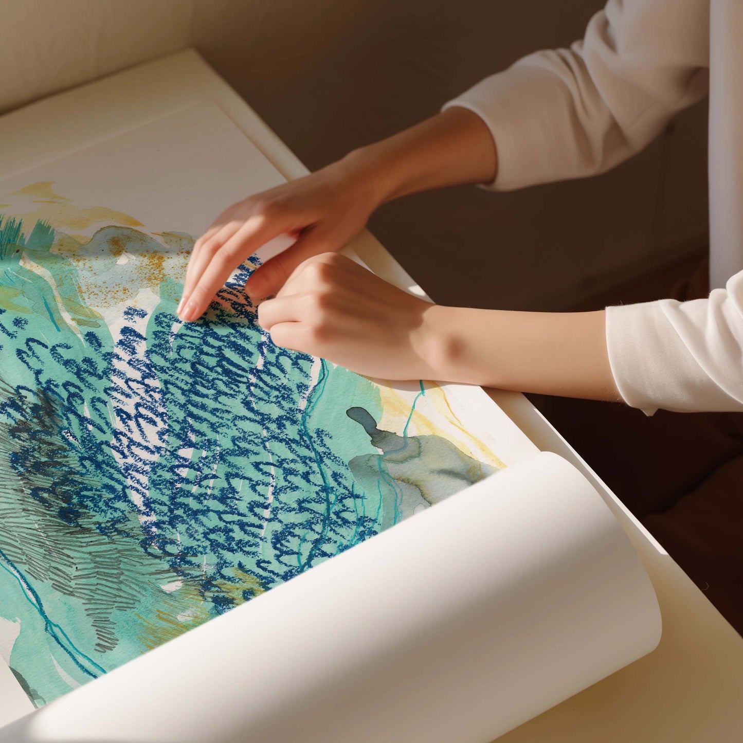 Ocean Sway Limited Edition print being Rolled and packed for shipping