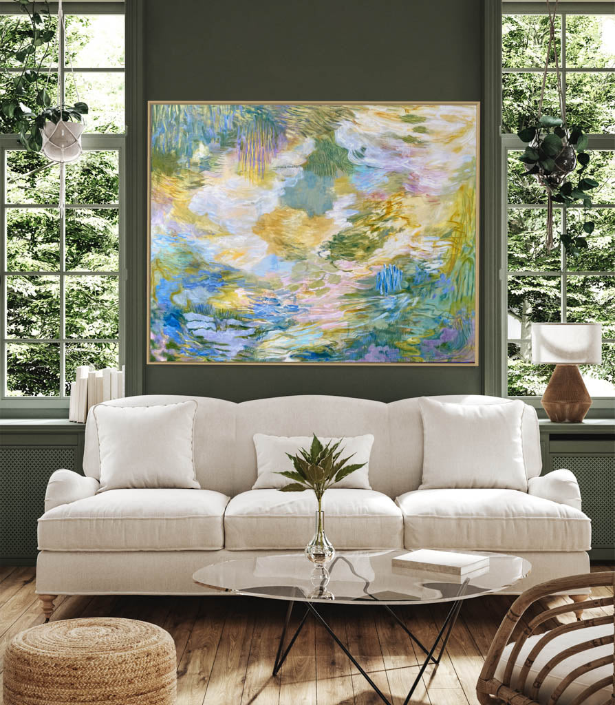 Peter's Garden Original Artwork in liviing room