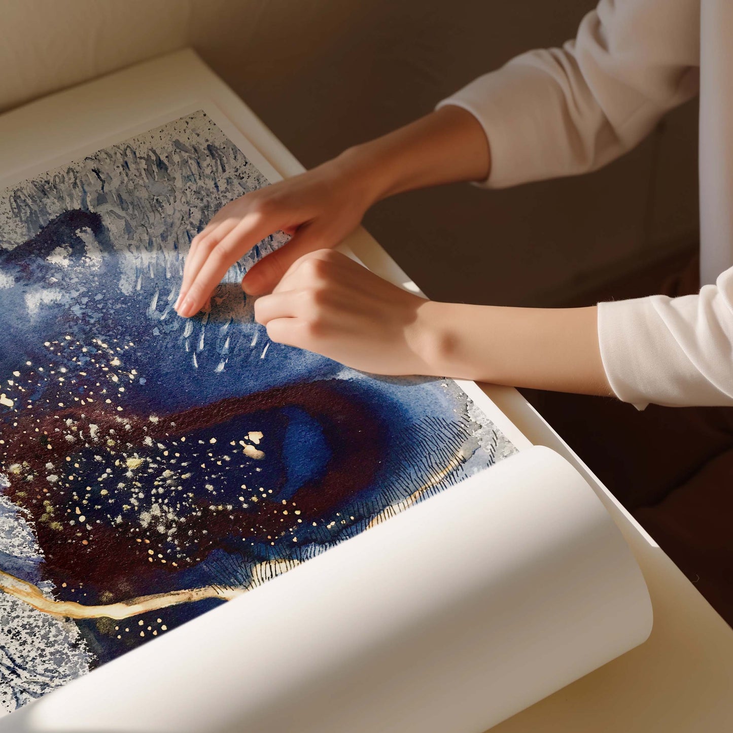 Phosphorescence II being rolled for shipping