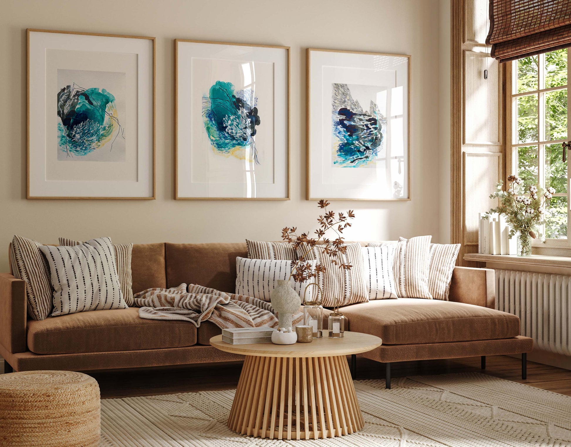 Adraga ocean abstract paintings living room 