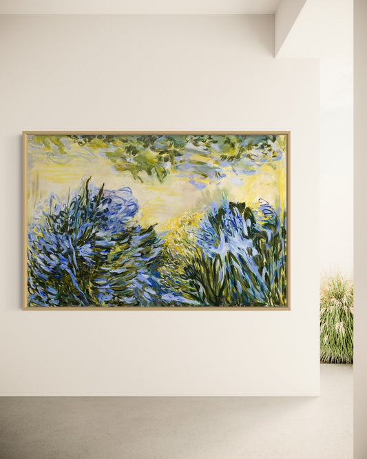 Agapanthus Original Artwork on gallery wall