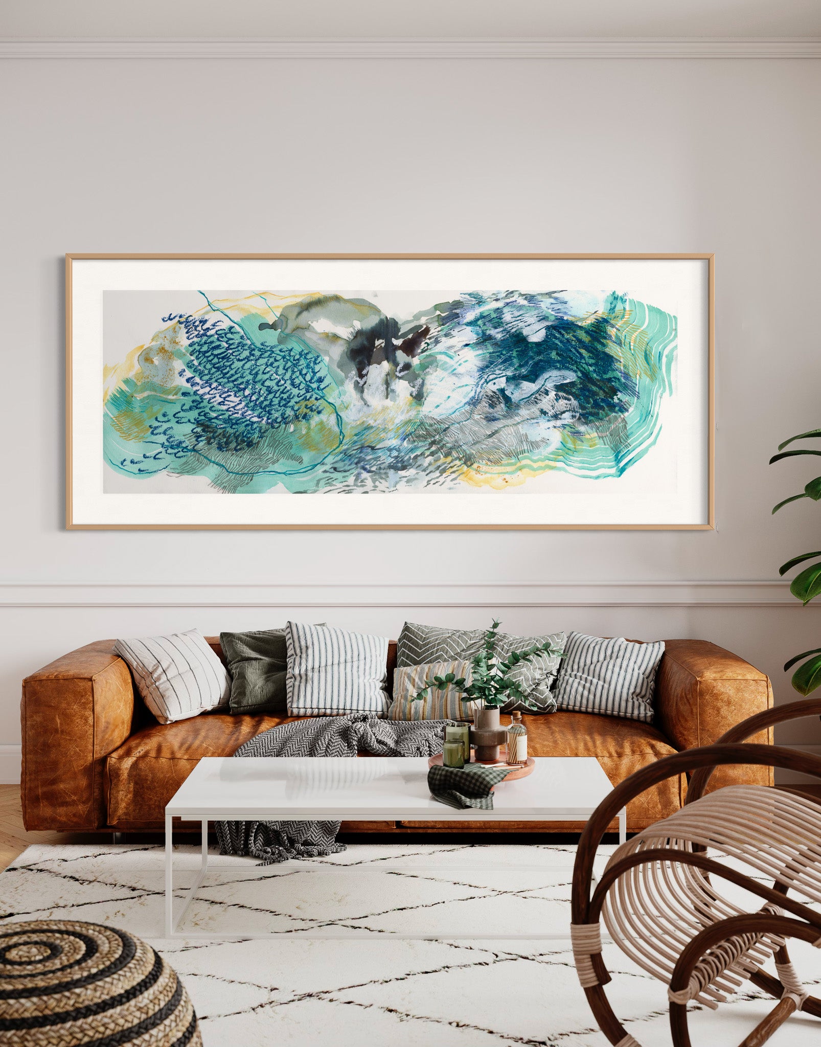 Ocean Sway Limited Edition Fine art print in living room 